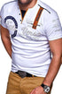 Men's Fashion Short Sleeve Letter Printed Polo Shirt